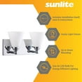 thumbnail image 7 of Sunlite Vanity Light Fixture, Frosted Glass Shade, Medium Base (E26) Socket, Standard A19 (60W Max), Brushed Nickel, 7 of 7