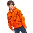 thumbnail image 4 of Kids Orange Safety Full Zip High Visibility Thick Fleece Hooded Sweatshirt Hunting Jacket, Orange Camo,  Large, 4 of 9