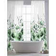 thumbnail image 5 of Green Blooms Floral Sheer Curtains 108 Inch Length 2 Panels Set Window Treatments, Farmhouse Spring Flowers Botanical Rod Pocket Semi Curtains for Living Room/Bedroom/Kitchen Décor, 104"W x 108"L, 5 of 7