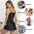thumbnail image 7 of Uniexcosm Women's Sleepwear Satin Chemise Sexy Nightgown V Neck Lingerie Short Nightwear Babydoll, 7 of 7
