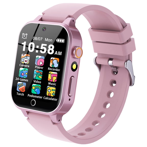Kids Smart Watches with Music Player,36 Styles Themes,13 Alarm Clock,School Model Intereting Features,Smart Watches Birthday Charistmas Gifts for 5-12 Year Olds Boys Girls(Pink)