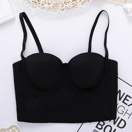 Tao Tao Corset Top For Women Comfortable Slim Bustier Sleeveless Lace Up Steampunk Gothic Straps Shapewear Night Out Party Dress Up Black L