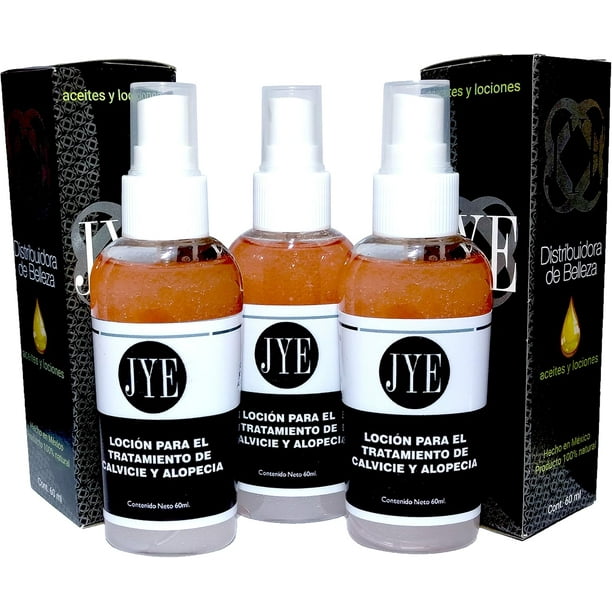 3 Lociones para Tratamiento de Calvicie JYE Loción completamente Natural auxiliar en el tratamiento de calvicie