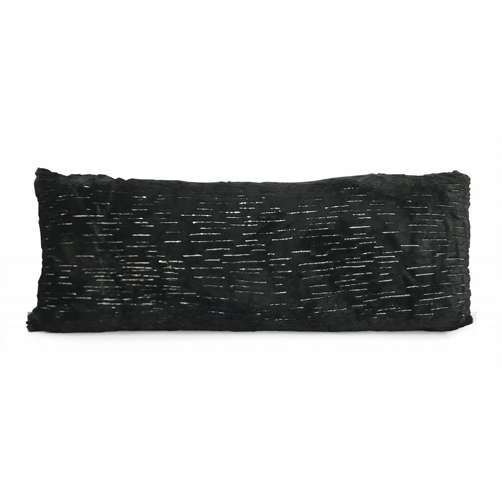 Skipped Sequin Black Fur Body Pillow
