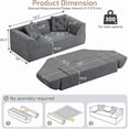 thumbnail image 2 of 3-in-1 Convertible Sofa Bed,79.5" Modern Loveseat Sofa Bed with 2 Pillows,Sparkling Chenille Boneless Loveseat Couch in Convertible Chaise Lounge for Living Room,Apartment, 2 of 10