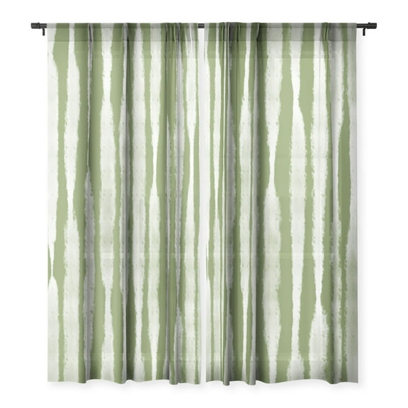 Society6 Lane and Lucia Tie Dye No 2 In Green Single Panel Sheer Window Curtain 50" x 120"