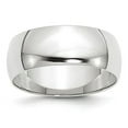 thumbnail image 4 of 10K White Gold 8mm Light Weight Half Round Band Ring Size 13, 4 of 7