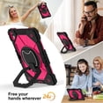 thumbnail image 7 of Heavy Duty Shockproof Case for Samsung Galaxy Tab S11,Anti drop silicone+PC Layer Protective Case 360 ° Rotating Square Handle Stand With Shoulder Strap,Rose pink,For Galaxy Tab S11, 7 of 7