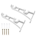 thumbnail image 3 of VOSAREA 2PCS Curtain Rod Bracket Aluminum Alloy Curtain Rod Holder Double Curtain Rod Hooks (White), 3 of 9