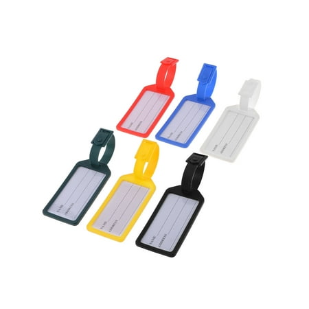 Rectangle Name Tags - Unique Bargains 6 Pcs 9.8cm x 5cm Rectangle Frame Portable Name Address Travel Label Luggage Tag