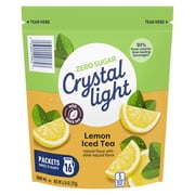 Crystal Light Drink Mix, 16 Pitcher Packets, for Flavorful Hydration and Shareable Refreshment, Naturally Flavored Lemon Iced Tea with other natural flavor, Made with Black Tea, 4.26 oz