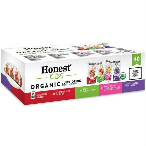 Honest Kids Organic Fruit Juice Drink Boxes Variety Pack (6oz / 40pk)