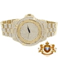thumbnail image 2 of Men's Fully Bling Yellow Gold Finish Techno Pave Simulated Crystal Diamond Watch, 2 of 5
