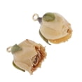 thumbnail image 3 of 1 par de abalorios de rosas secas de resina auténtica, fabricación , pendientes beige con hoja BLESIY Encantos de flores secas de resina, 3 of 7