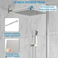 thumbnail image 2 of TROPOW Shower Faucets Sets Complete with 10" Rainfall Shower Head and Handle Set, Wall Mounted Shower Complete Combo, Copper red flush valve body, Square shower head, Brushed Nickel, 2 of 9