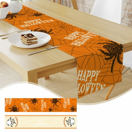 

Jacenvly New Halloween Decorations Outdoor Halloween Printed Table Flags Restaurant Tablecloths Faux Linen Meal Mats Napkins 11.81X70.86In Wall Decor 11.81X70.86In