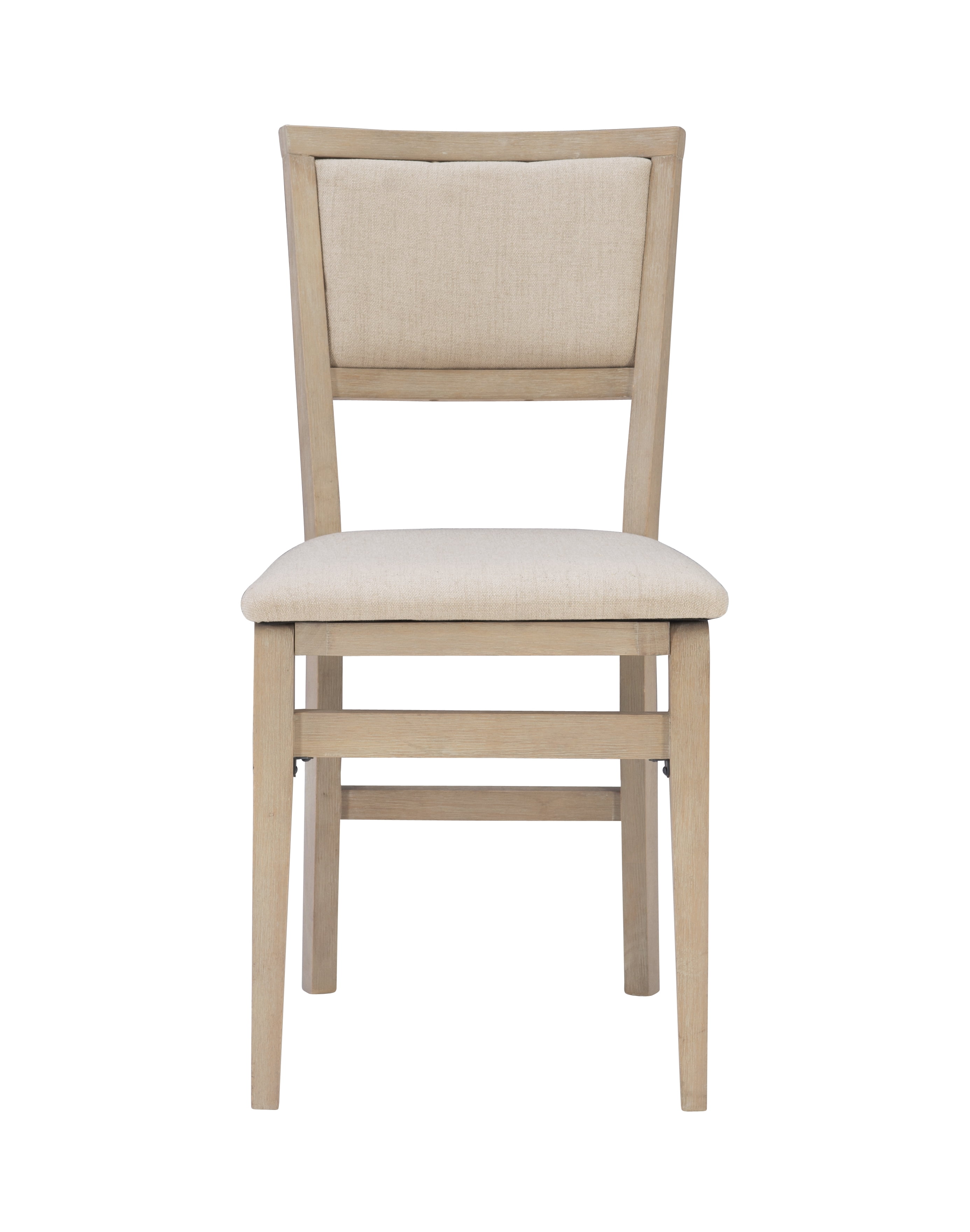 Linon Kristle Indoor Folding Dining Chair, Set of 2, Graywash/Beige