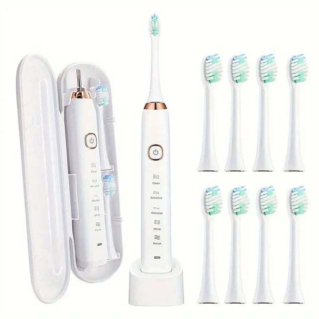 Cepillo de dientes eléctrico recargable, cepillo de dientes eléctrico de cerdas suaves, instrumento de belleza inteligente para el hogar.