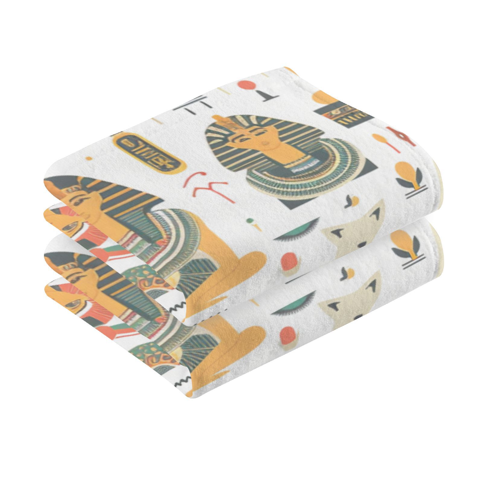 Ancient Egyptian Hand Towels Cotton Bath Towels Large Face Towels Absorbent for Bathroom 2 Packs
