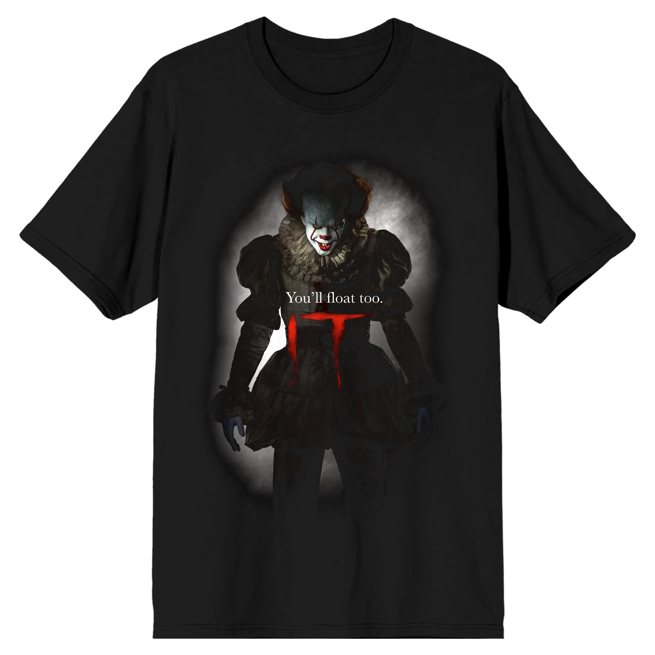 IT 2017 Pennywise Dripping Red Letters Men's Black T-shirt-XXL