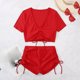 thumbnail image 5 of Traje de baño de 2 piezas para mujer, trajes de baño para mujer, conjunto de traje de baño de verano de moda para mujer con división de color., 5 of 5