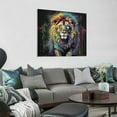 thumbnail image 2 of ONETECH Animal Pictures Graffiti Canvas Wall-Art For Bedroom - Lion Pictures Wall Decor for Teen Boys Bedroom - Colorful Wall Art Ready To Hang Size 20\x20\, 2 of 4