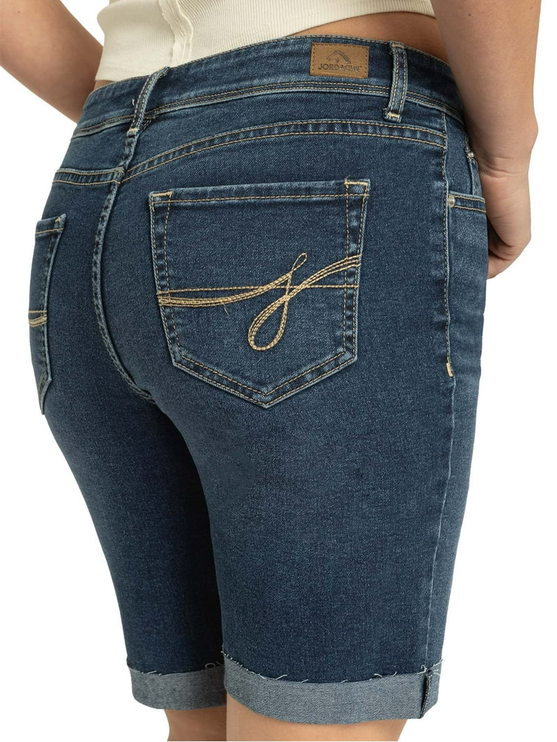 Jordache Women's High-Rise Bermuda Shorts Relaxed Fit