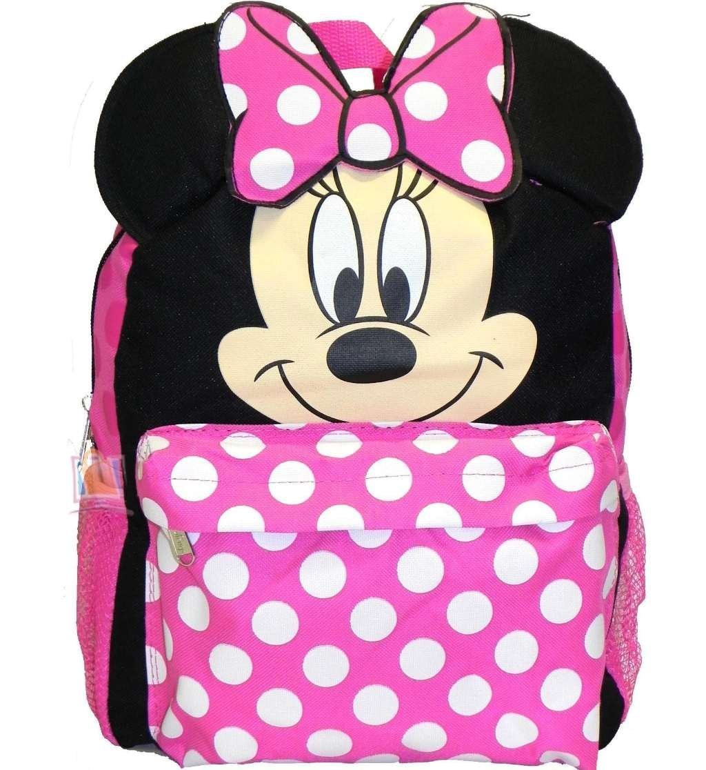 Disney Minnie Mouse 12" Toddler School Backpack Girls Canvas Book Bag