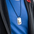 thumbnail image 3 of Letter L Floral Monogram Initial Military Dog Tag Pendant Necklace with Cord, 3 of 5