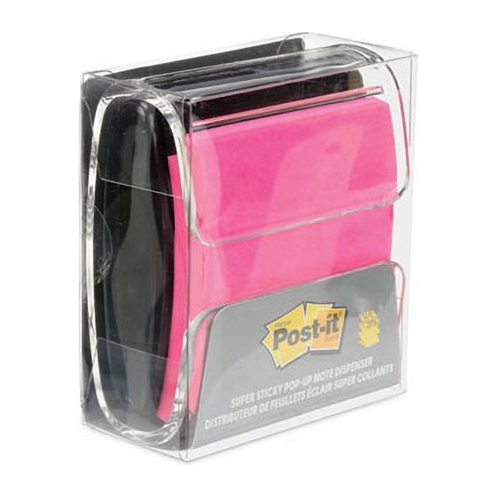 Post-it Pop-up Notes Super Sticky Pop-Up Notes Wrap Dispenser, 3 x 3, Black/Clear (WD330BK)