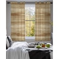 thumbnail image 3 of Light Brown Wood Grain Sheer Curtains 54 Inch Length 2 Panels Set for Living Room/Bedroom, Western Farmhouse Barn Door Kitchen Curtains Grommet Semi-Sheer Curtains Drapes Window Treatments 42"x54"x2, 3 of 7
