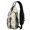 Hedgehog and Thought Beige Pattern, variant on Hedgehog and Flower White Pattern Sling Backpack, Casual Day Sling Pack with Earphone Port, Multi Pocket Design Gift Ideas for Travel Shopping