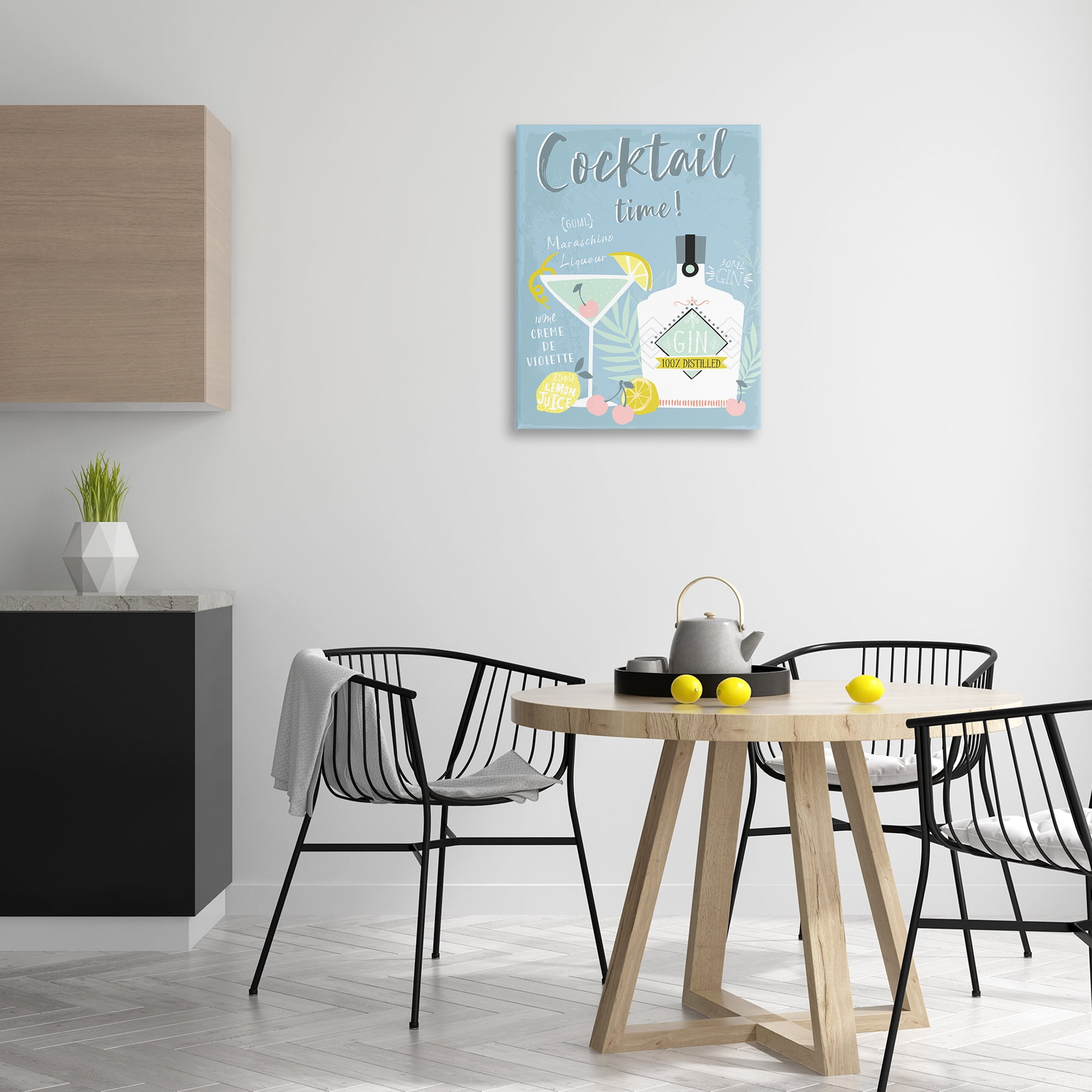 Stupell Industries Cocktail Time Gin Recipe Food & Beverage Painting Wrapped Canvas Art Print Wall Art, 24 x 30