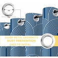 thumbnail image 6 of Navy Blue Ombre Blackout Curtains for Bedroom/Living Room, Thermal Insulated Kitchen Curtains, Farmhouse Stripes Modern Abstract Art Grommet Darkening Window Treatment Drapes 42"x63"x2, 6 of 8