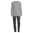 thumbnail image 5 of Hanes Men’s and Big and Tall Men’s Long Sleeve Crewneck Pajamas Set, 2-Piece, 5 of 7