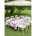 thumbnail image 3 of Outdoor Tablecloth with Umbrella Hole and Zipper, 4th of July Rectangle Table Cloth 54x80 Inch Waterproof Tablecloth, Independence Day Blue Red Star Fireworks Picnic Table Cover for Patio Camping, 3 of 7