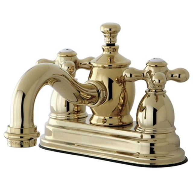 Robinet de Lavabo 4 Po. avec Bec Verseur & Poignée Croisée en Métal, Laiton Poli