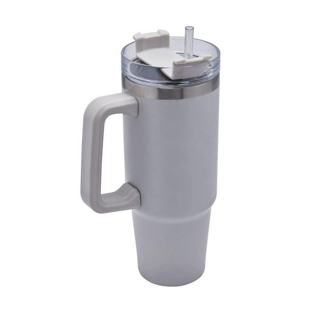 Termo premium con popote, regalo - Termo dimash gris 6.7 x 23