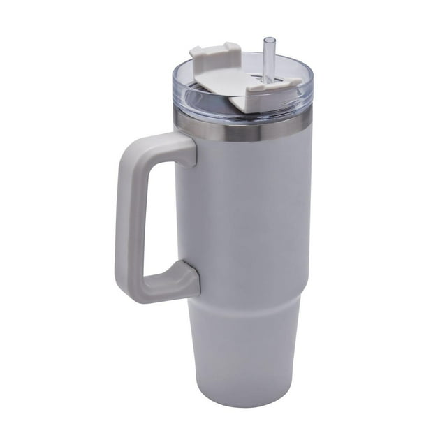 Termo premium con popote, regalo - Termo dimash gris 6.7 x 23