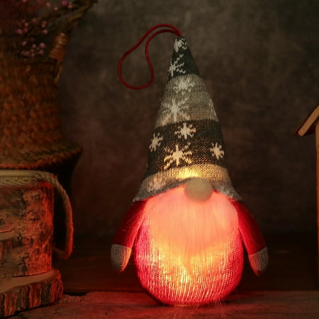 

Holiday Savings 2022! FeltreeChristmas Comes With Battery Glowing Gnome Faceless Doll Christmas Tree Decoration Goblin Glowing Pendant