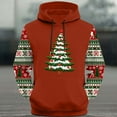 thumbnail image 4 of Cavosen Christmas Mens Zip up Hoodie Big and Tall Long Sleeve Loose Hoodie Christmas Tree Graphic Stretch Drawstring Sweatshirt Casual Tops, 4 of 5