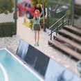 thumbnail image 5 of Tiny 1/64 Collectible Diorama Fitness Woman Man Figure Street Train Road - skirt girl red, 2.8-3cm, 5 of 10
