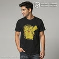 thumbnail image 2 of Men's Pokemon Pikachu Lightning Portrait  Graphic Tee Black Medium, 2 of 8
