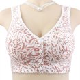 thumbnail image 2 of qolati Front Closure Bras for Odler Women Leopard Printed Gathering Plush Size Bras Plus Size Wireless Sports Bras Full Coverages T-Shirt Bralettes Pink XL, 2 of 9