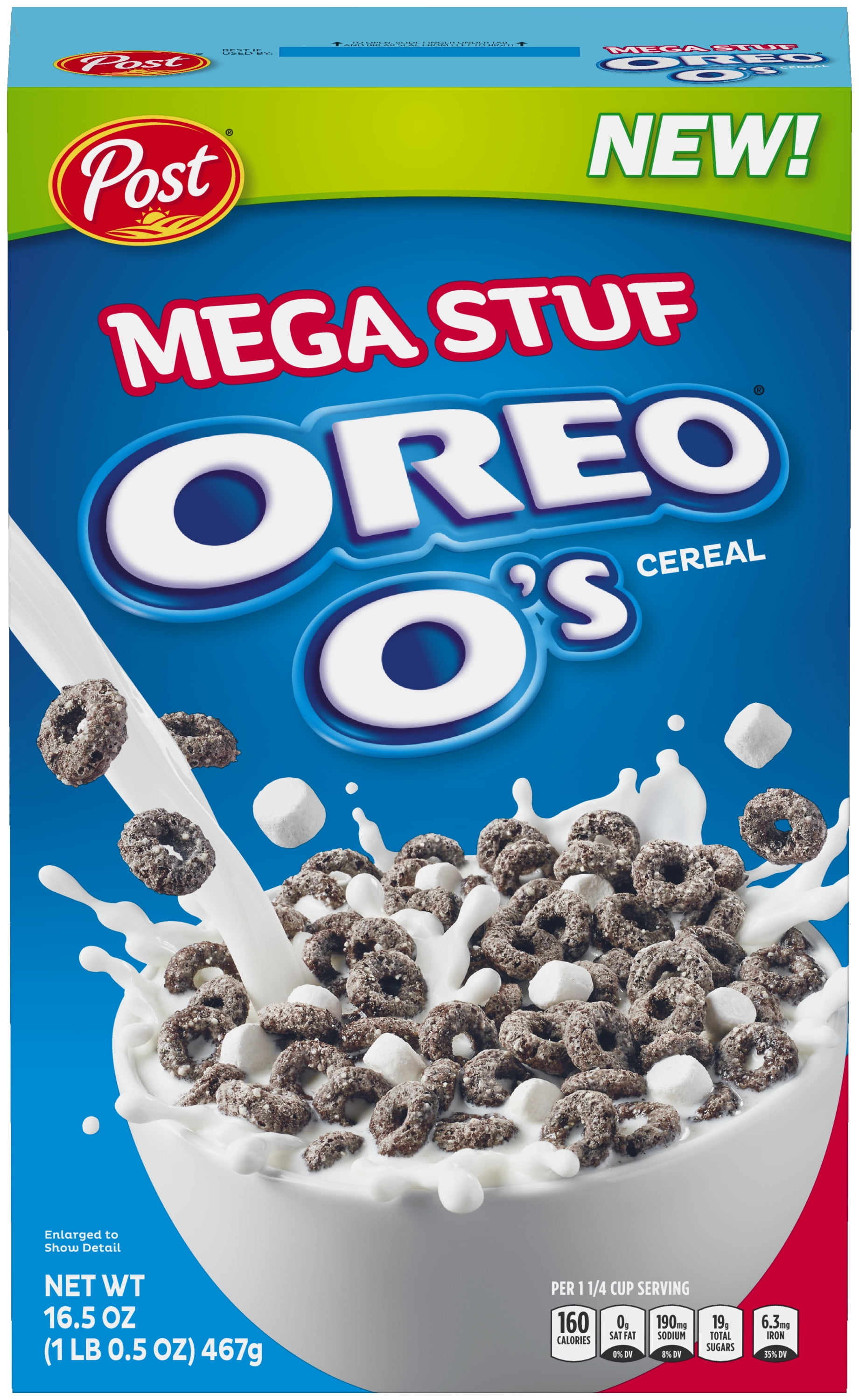 Post Oreo O's Cereal, Mega Stuff, 16.5 Oz