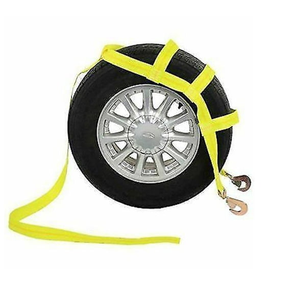 Tow Dolly Straps with Twisted Snap Hooks (2 Pack)- Essential Car Dolly Straps Harnes -Tire Bonnet & Tire Net Tow Dolly Basket Straps