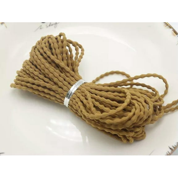 EOEMY 10 Meter Elastic Cord Stretch Thread String 3mm For Sewing Hair Band Crafts-8# Light Coffee