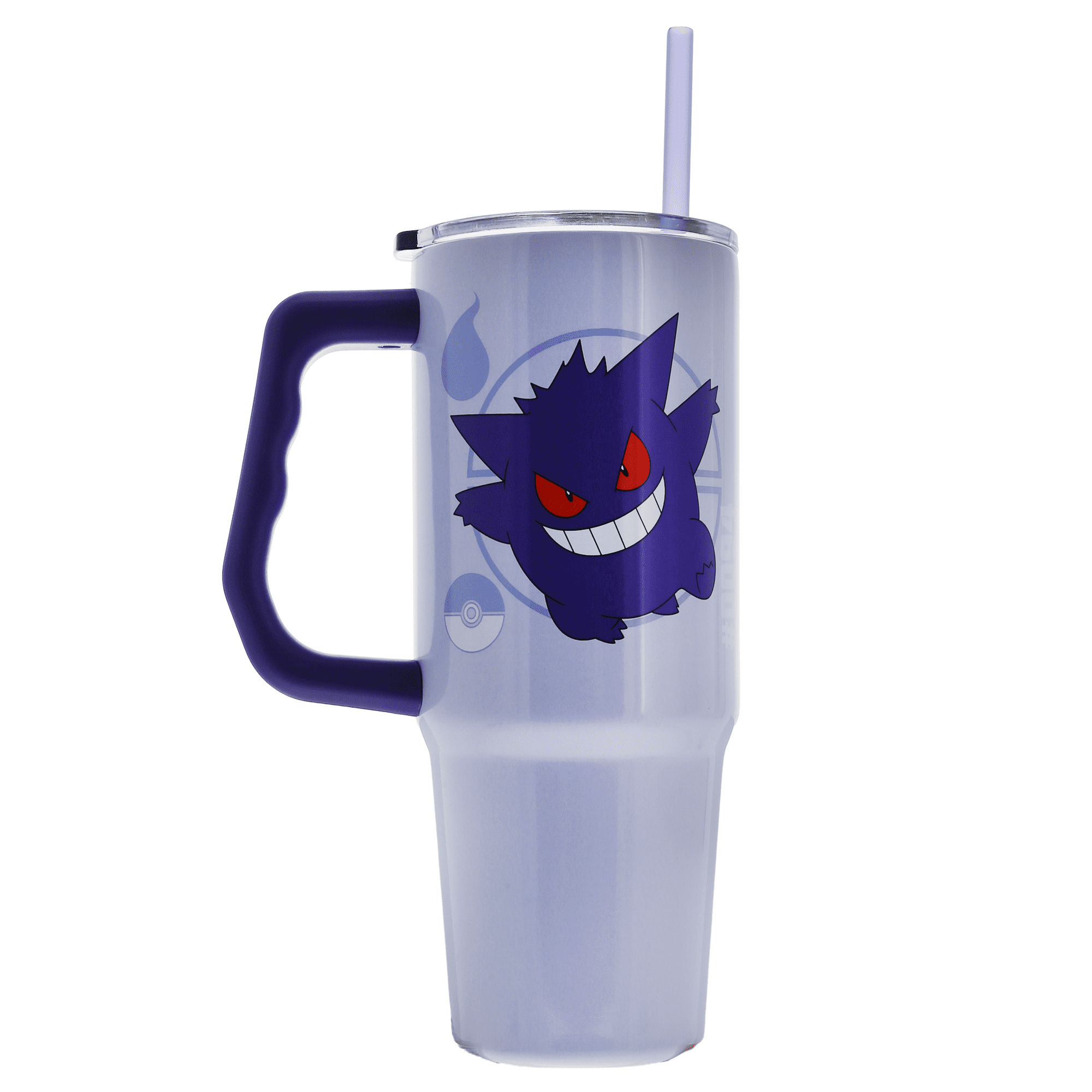 Pokemon Gengar & Type 30oz Stainless Steel Tumbler with Handle and Straw