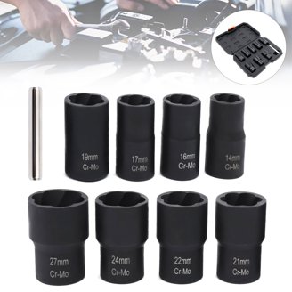 Twist Socket Set 4 Damaged Worn Lug Nut Lock Remover 17 19 21 22mm - GM Twist Socket Set 4 Damaged Worn Lug Nut Lock Remover 17 19 21 22mm - GM