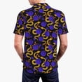 thumbnail image 6 of Wukai Golden Snake And Purple Rose Men’s Polo Shirts,Quick-Dry Athletic Shirt,Classic Fit Shirts-, 6 of 8